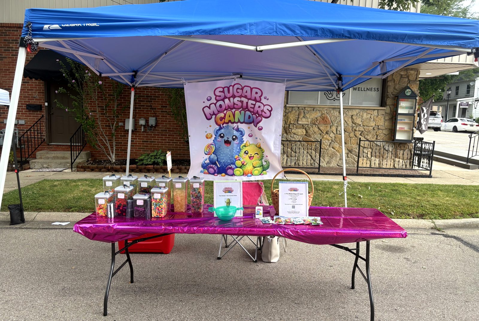 The Sugar Monsters Candy booth at a local market