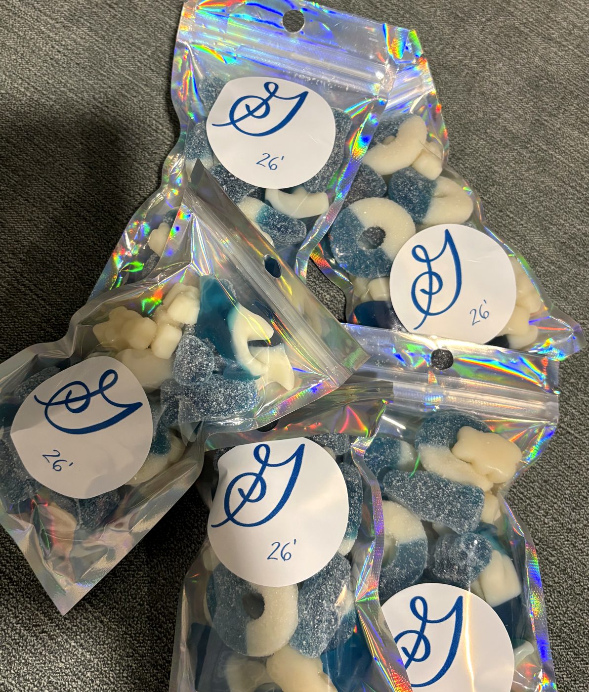 Premium Mini Monster bags with monogram stickers and custom bag colors